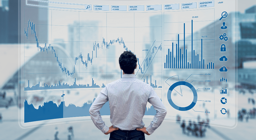 Business man looking at charts