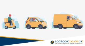 yellow bike, car and van