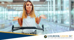 Lady struggling arms whilst in supermarket